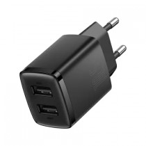Зарядное устройство BASEUS Compact Charger 2U 2*USB, 2.1A, 10.5W, черный