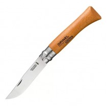 Нож Opinel №10, углеродистая сталь, рукоять из дерева бука, блистер, 000403