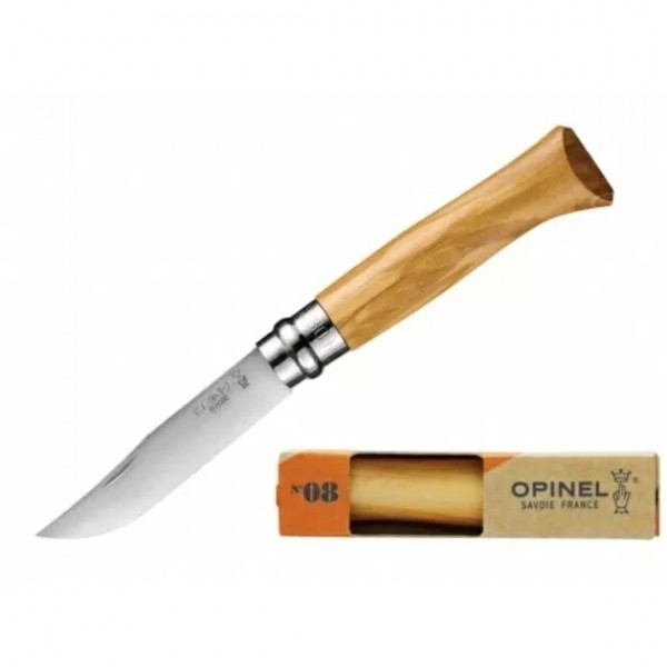 Нож Opinel №8, нержавеющая сталь, рукоять из оливкового дерева в картонной коробке, 002020 XIAOMI