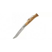Нож Opinel №13, нержавеющая сталь, рукоять из бука, кожаный темляк, картонная коробка, 122136